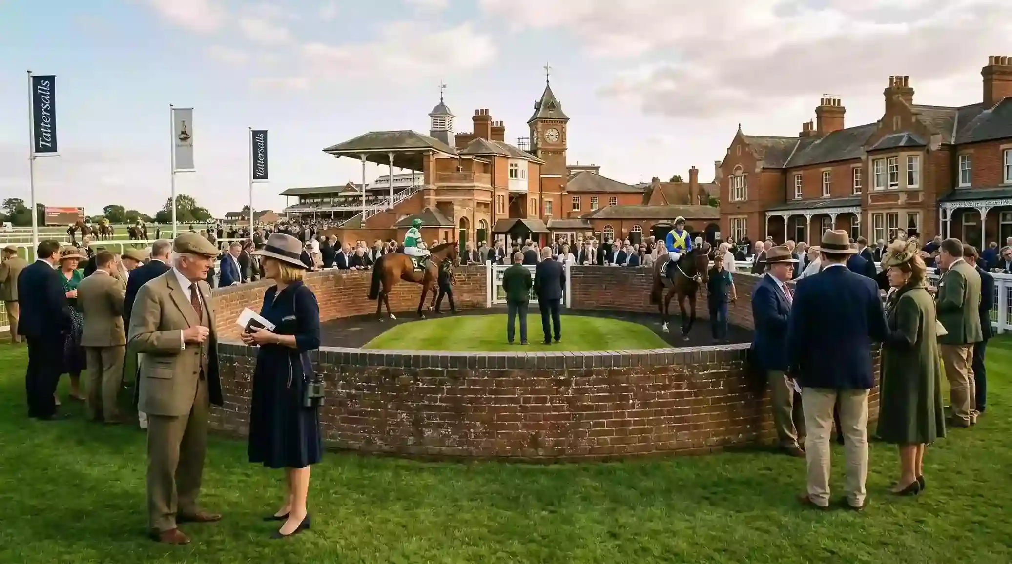 Historic Tattersalls Ring area at Newmarket racecourse on a race day